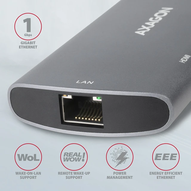 USB-хаб Axagon SuperSpeed USB-C 6-в-1 HMC-6M2 (8595247905796)