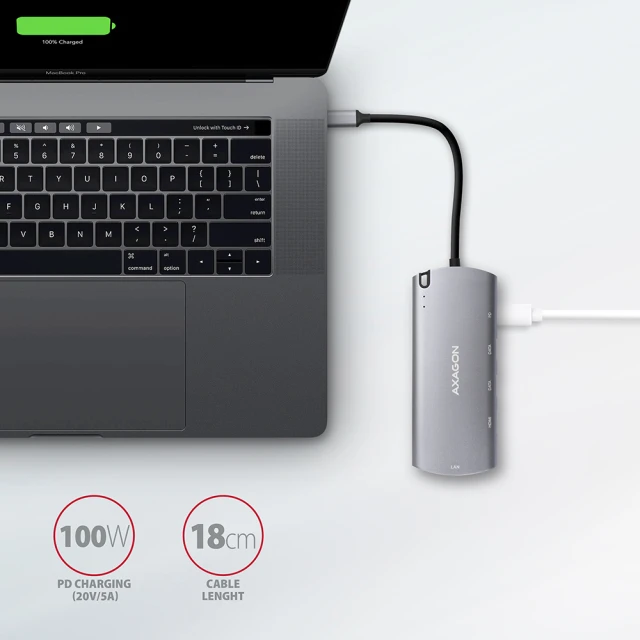 USB-хаб Axagon SuperSpeed USB-C 6-в-1 HMC-6M2 (8595247905796)