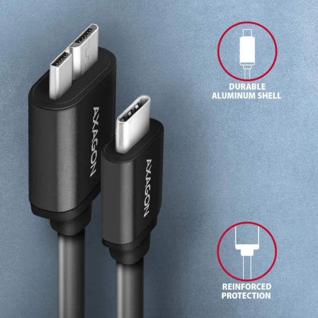 Кабель Axagon BUMM3-CM10AB USB Type-C — USB Micro-B 1 м (8595247905932)