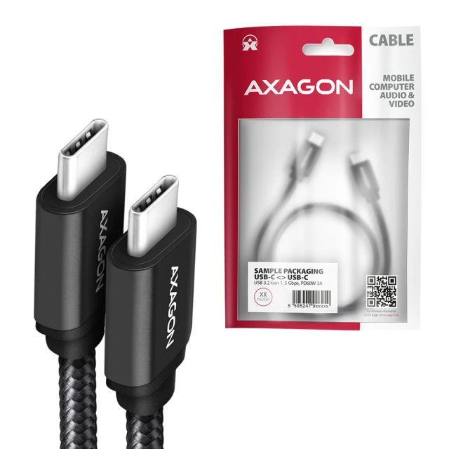 Кабель Axagon BUCM3-CM20AB USB Type-C — USB Type-C 2 м Black (8595247905963)