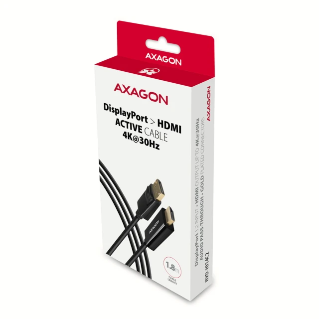Кабель Axagon DisplayPort to HDMI активний 1.8 м (8595247906083)