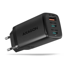 Мережевий зарядний пристрій Axagon ACU-DPQ65 GaN 3 порти USB-A + 2x USB-C 65 Вт (8595247906113)