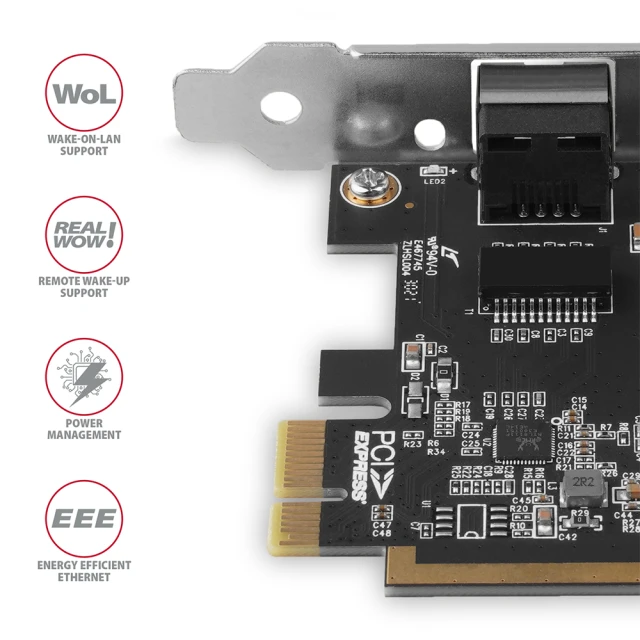 Мережева карта Axagon PCEE-GRF PCI-Express Gigabit Ethernet Realtek (8595247906120)