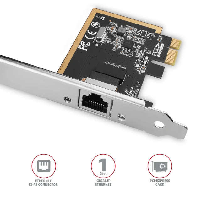 Мережева карта Axagon PCEE-GRF PCI-Express Gigabit Ethernet Realtek (8595247906120)