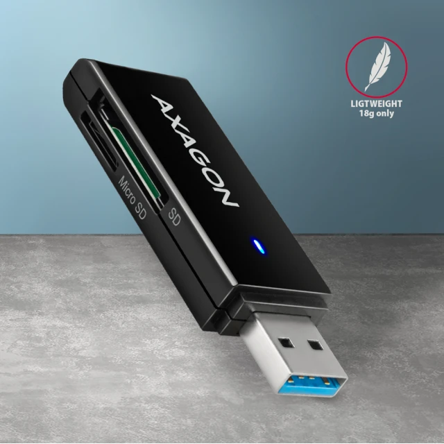 Картридер Axagon CRE-S2N USB 3.2 Gen1 з прямим роз'ємом USB-A (8595247906137)