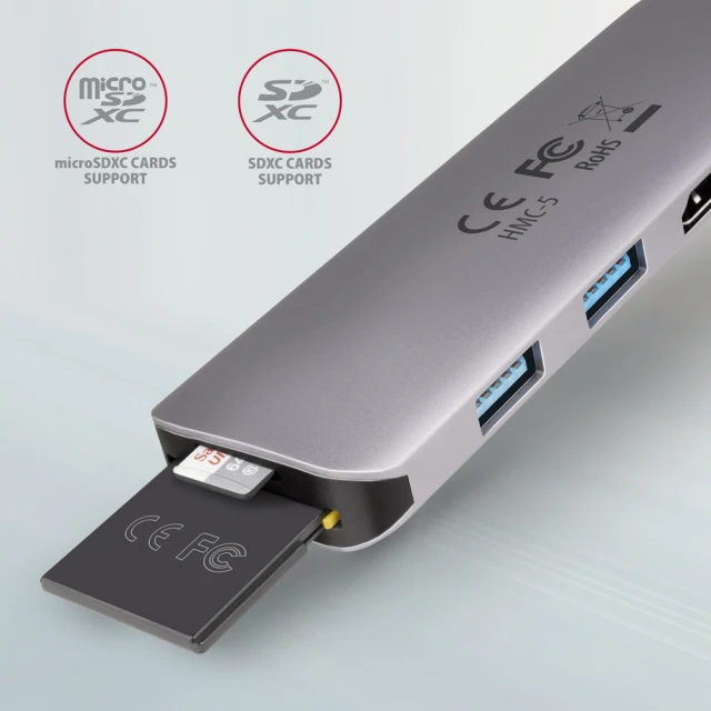 USB-хаб Axagon SuperSpeed USB-C 5-в-1 HMC-5 (8595247906175)