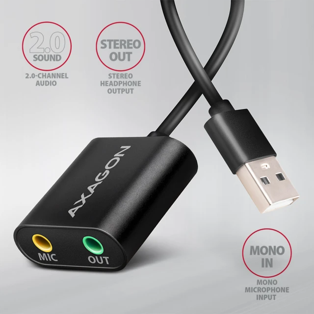 Аудіоадаптер Axagon ADA-12 USB (8595247906298)