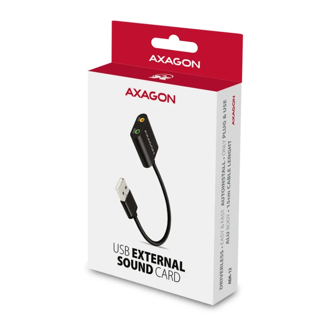 Аудіоадаптер Axagon ADA-12 USB (8595247906298)
