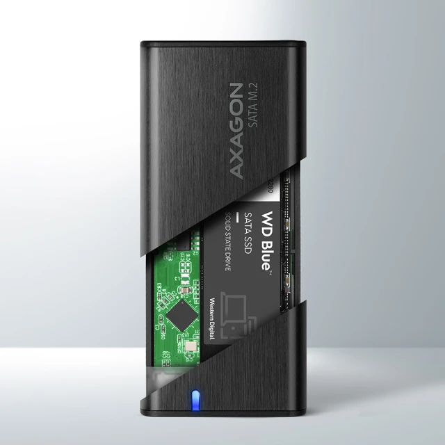 Зовнішній бокс Axagon USB-C 3.2 Gen 2 металевий для M.2 SATA SSD (8595247906311)