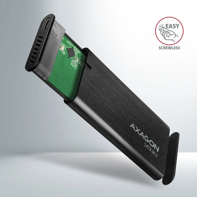 Зовнішній бокс Axagon USB-C 3.2 Gen 2 металевий для M.2 SATA SSD (8595247906311)
