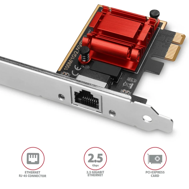 Сетевая карта Axagon PCEE-G25 PCI-Express 2.5 Gigabit Ethernet PXE (8595247906458)