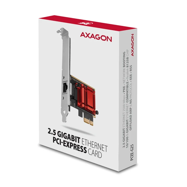 Сетевая карта Axagon PCEE-G25 PCI-Express 2.5 Gigabit Ethernet PXE (8595247906458)