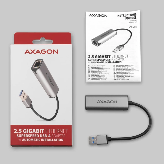 Мережевий адаптер Axagon ADE-25R USB-A 2.5 Gigabit Ethernet (8595247906601)