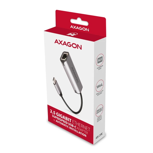 Мережевий адаптер Axagon ADE-25RC USB-C Gigabit Ethernet 2.5 Гбіт/с (8595247906618)