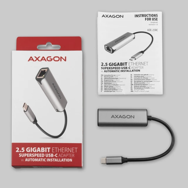 Мережевий адаптер Axagon ADE-25RC USB-C Gigabit Ethernet 2.5 Гбіт/с (8595247906618)