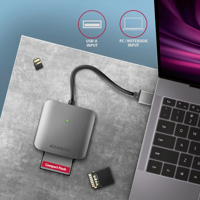 Кардрідер Axagon CRE-S3 USB-A 3.2 Gen 1 алюмінієвий 3 слоти (8595247906625)