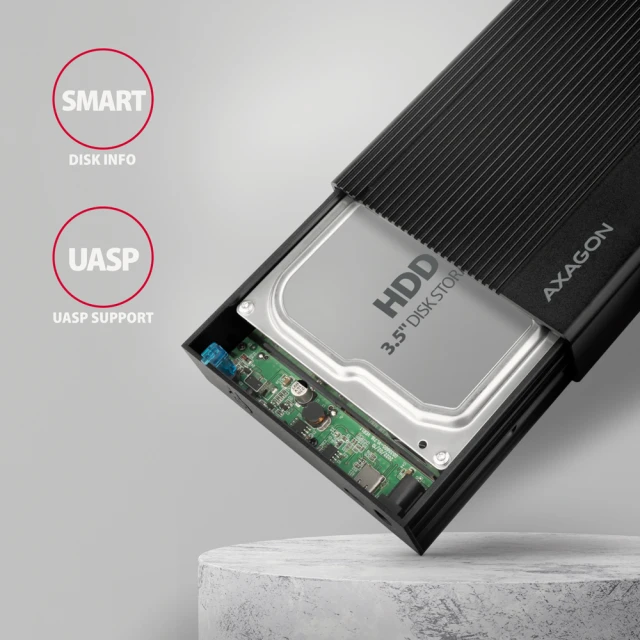 Зовнішній бокс Axagon USB 3.2 Gen 1 SATA 6G алюмінієвий ребристий для 3.5