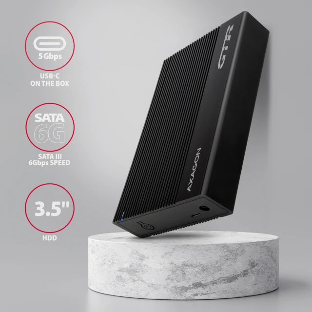 Зовнішній бокс Axagon USB 3.2 Gen 1 SATA 6G алюмінієвий ребристий для 3.5