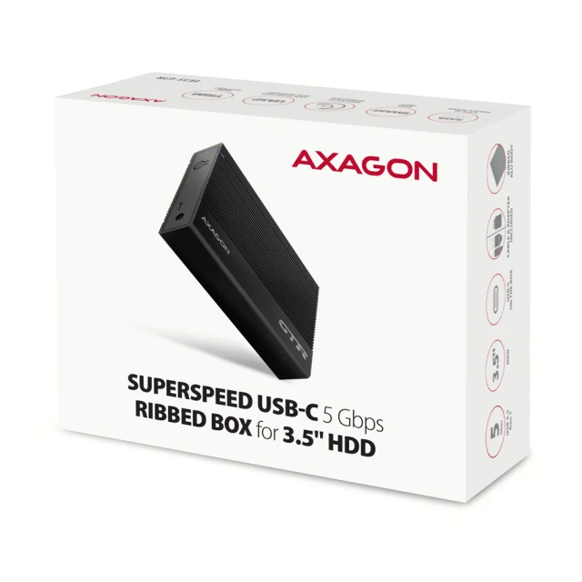 Зовнішній бокс Axagon USB 3.2 Gen 1 SATA 6G алюмінієвий ребристий для 3.5