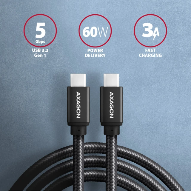 Кабель Axagon BUCM3-CM30AB USB Type-C — USB Type-C 3 м Black (8595247906830)