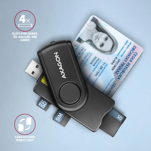 Картрідер Axagon CRE-SMP2A USB-A + USB-C (8595247906953)