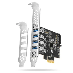 PCI-Express карта Axagon PCEU-43RS з чотирма зовнішніми портами USB 3.2 Gen1 з подвійним живленням (8595247906960)