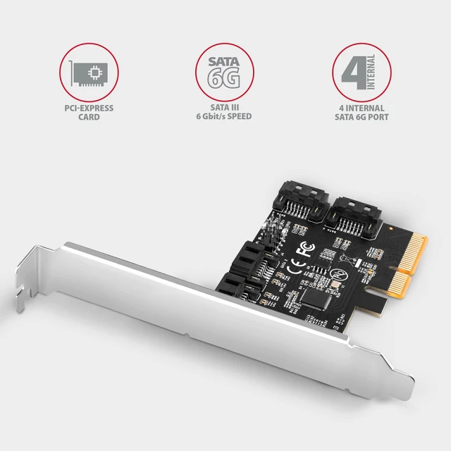 Контролер Axagon PCES-SA4X4 PCIe 4x SATA 6G (8595247906977)