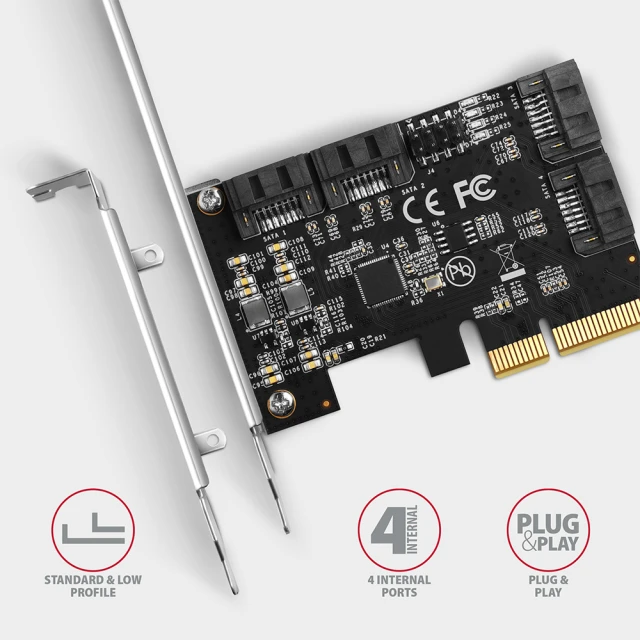 Контролер Axagon PCES-SA4X4 PCIe 4x SATA 6G (8595247906977)