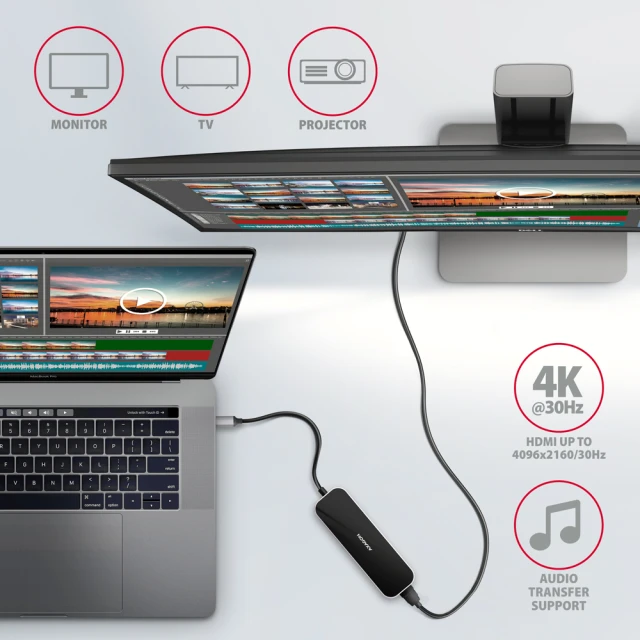 USB-хаб Axagon SuperSpeed USB-C 6-в-1 HMC-6H4A (8595247907028)