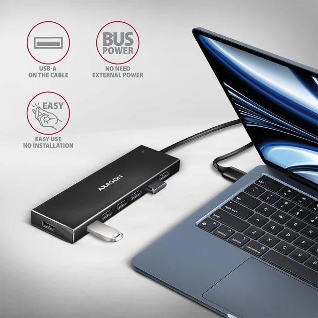 USB-хаб Axagon HUE-F7A SuperSpeed USB-A FLAT (8595247907035)