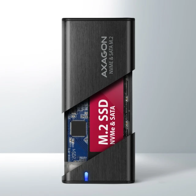 Зовнішній бокс Axagon USB-C 3.2 Gen 2 металевий для M.2 NVMe і SATA SSD (8595247907097)