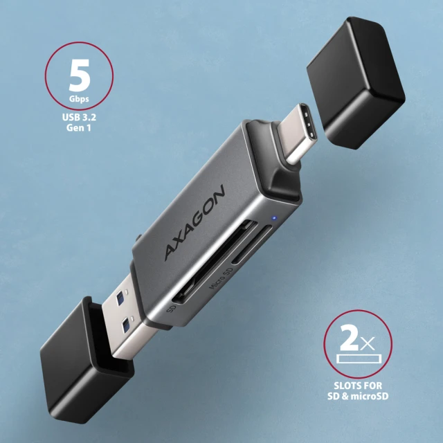 Картрідер Axagon CRE-DAC USB 3.2 Gen 1 MINI USB-C + USB-A (8595247907134)
