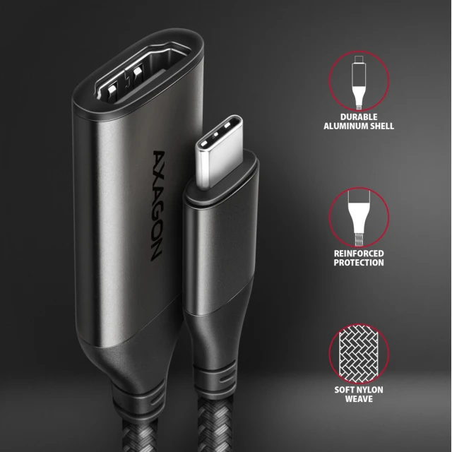 Перехідник Axagon USB-C to HDMI активний 0.25 м (8595247907141)