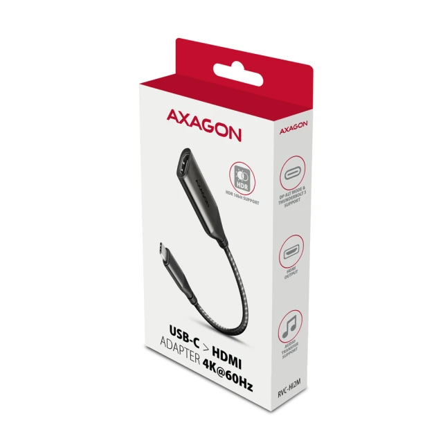 Перехідник Axagon USB-C to HDMI активний 0.25 м (8595247907141)