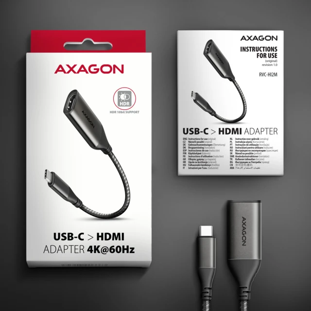 Перехідник Axagon USB-C to HDMI активний 0.25 м (8595247907141)