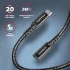 Кабель Axagon BUCM32-CF15AB USB Type-C — USB Type-C 20 Гбіт/с 1.5 м (8595247907370)