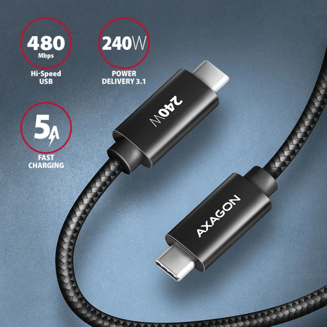 Кабель Axagon BUCM2-CM15AB USB Type-C — USB Type-C 1.5 м Black (8595247907400)