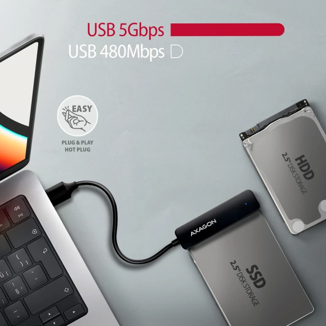Адаптер Axagon USB-A 5Gbps SLIM для 2.5