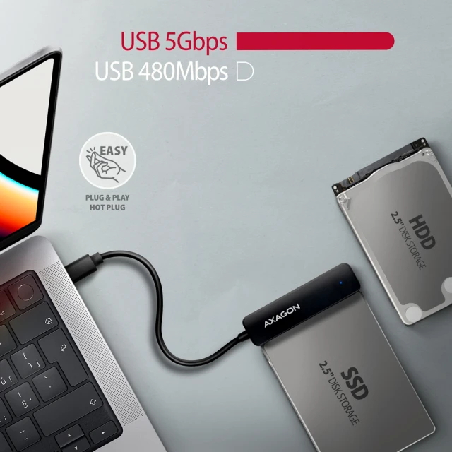 Адаптер Axagon USB-C 5Gbps - SATA 6G для 2.5