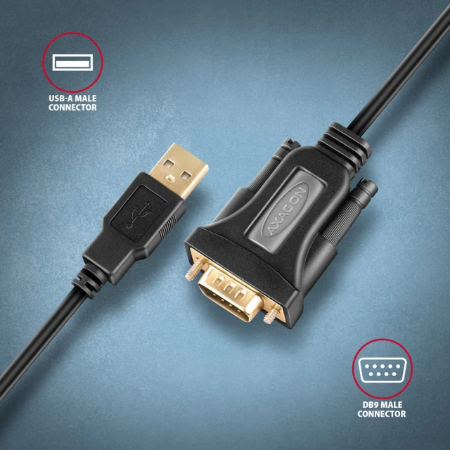 Адаптер Axagon USB – Serial активний ADS-1PQN (8595247907622)