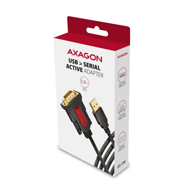 Адаптер Axagon USB – Serial активний ADS-1PSN (8595247907646)