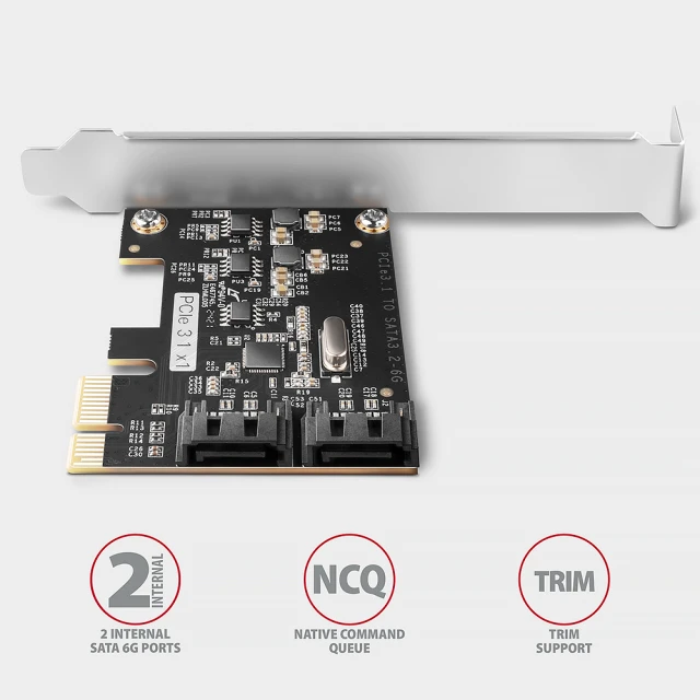 Контролер Axagon PCI-Express PCES-SJ2 двоканальний SATA III 2 внутрішні порти (8595247907745)