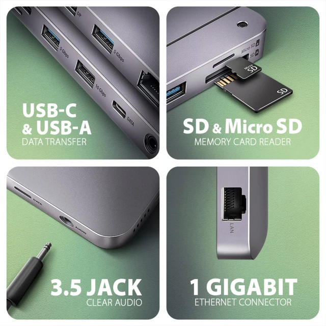 USB-хаб Axagon HMC-12GM2 USB-C 10 Gbps Gen2 Combo 12in1 (8595247907783)