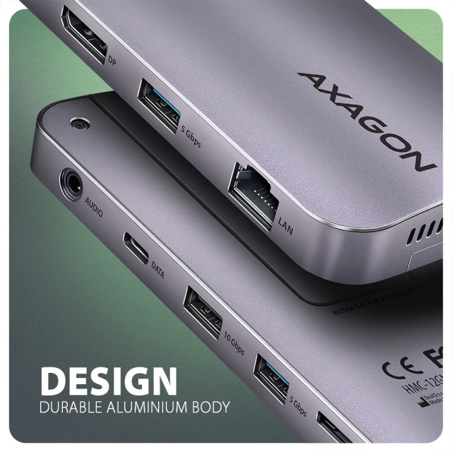 USB-хаб Axagon HMC-12GM2 USB-C 10 Gbps Gen2 Combo 12in1 (8595247907783)
