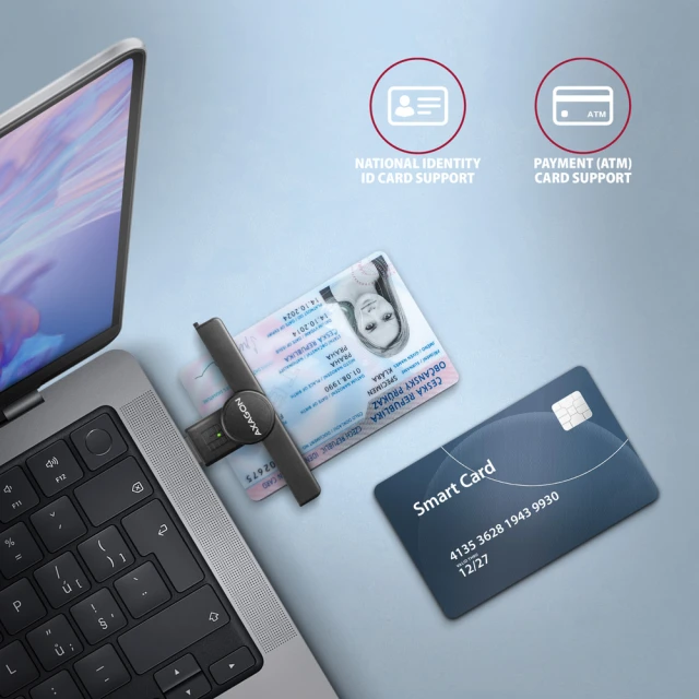 Картрідер Axagon CRE-SMPA USB-A для смарт-карт складний (8595247907844)