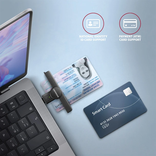 Картрідер Axagon CRE-SMPC USB-C для Smart/ID-карт складний (8595247907851)