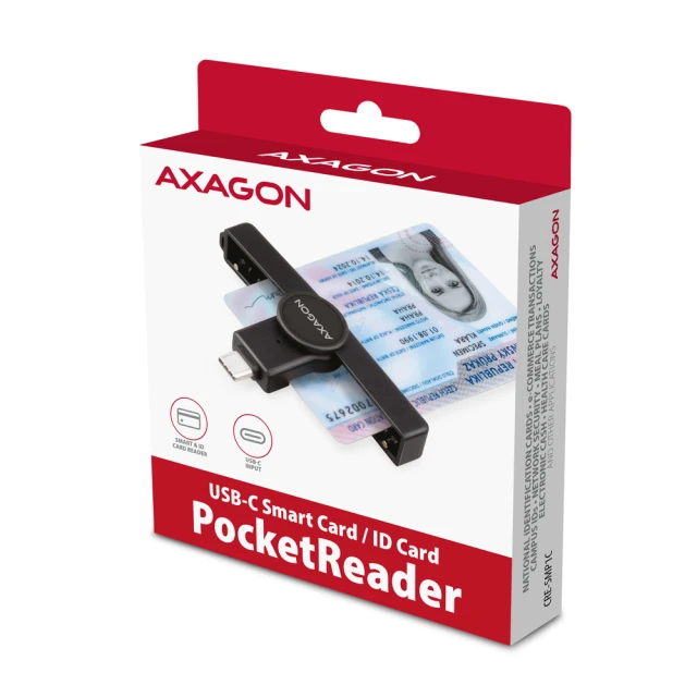 Картрідер Axagon CRE-SMPC USB-C для Smart/ID-карт складний (8595247907851)