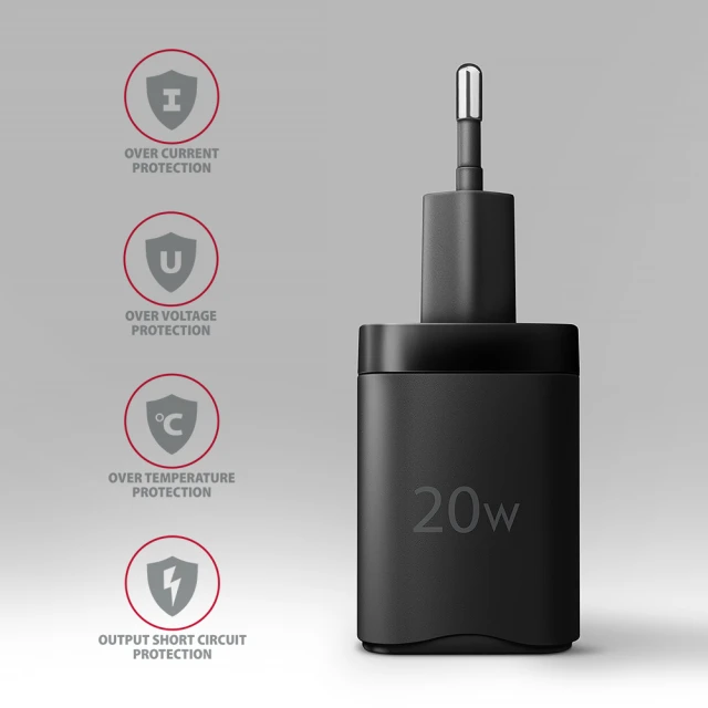Мережевий зарядний пристрій Axagon ACU-PQ20 2x порти USB-A + USB-C 20 Вт (8595247907882)