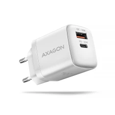 Мережевий зарядний пристрій Axagon ACU-PQ20W 2x порти USB-A + USB-C 20 Вт White (8595247907899)