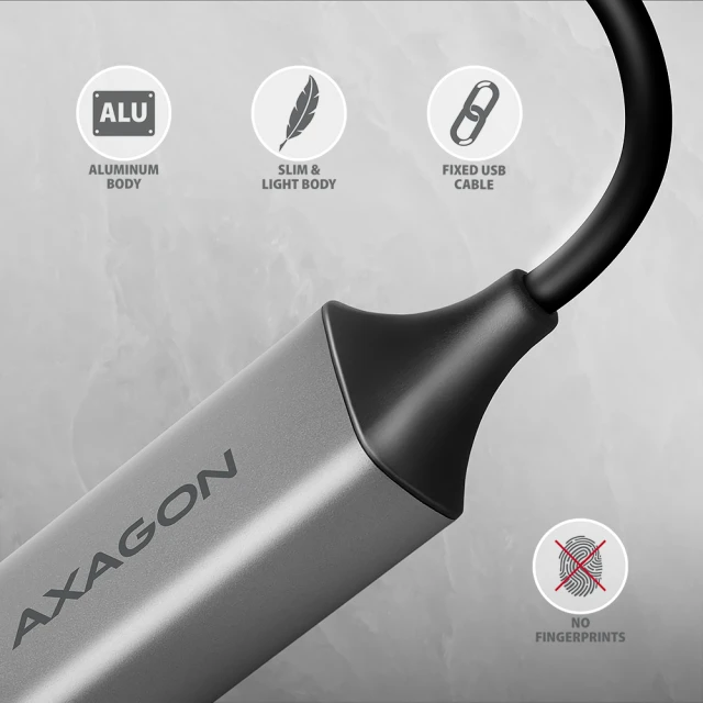 Мережевий адаптер Axagon ADE-TXCA USB 3.2 Gen 1 Gigabit Ethernet 10/100/1000 Мбіт з підтримкою Nintendo Switch (8595247907943)